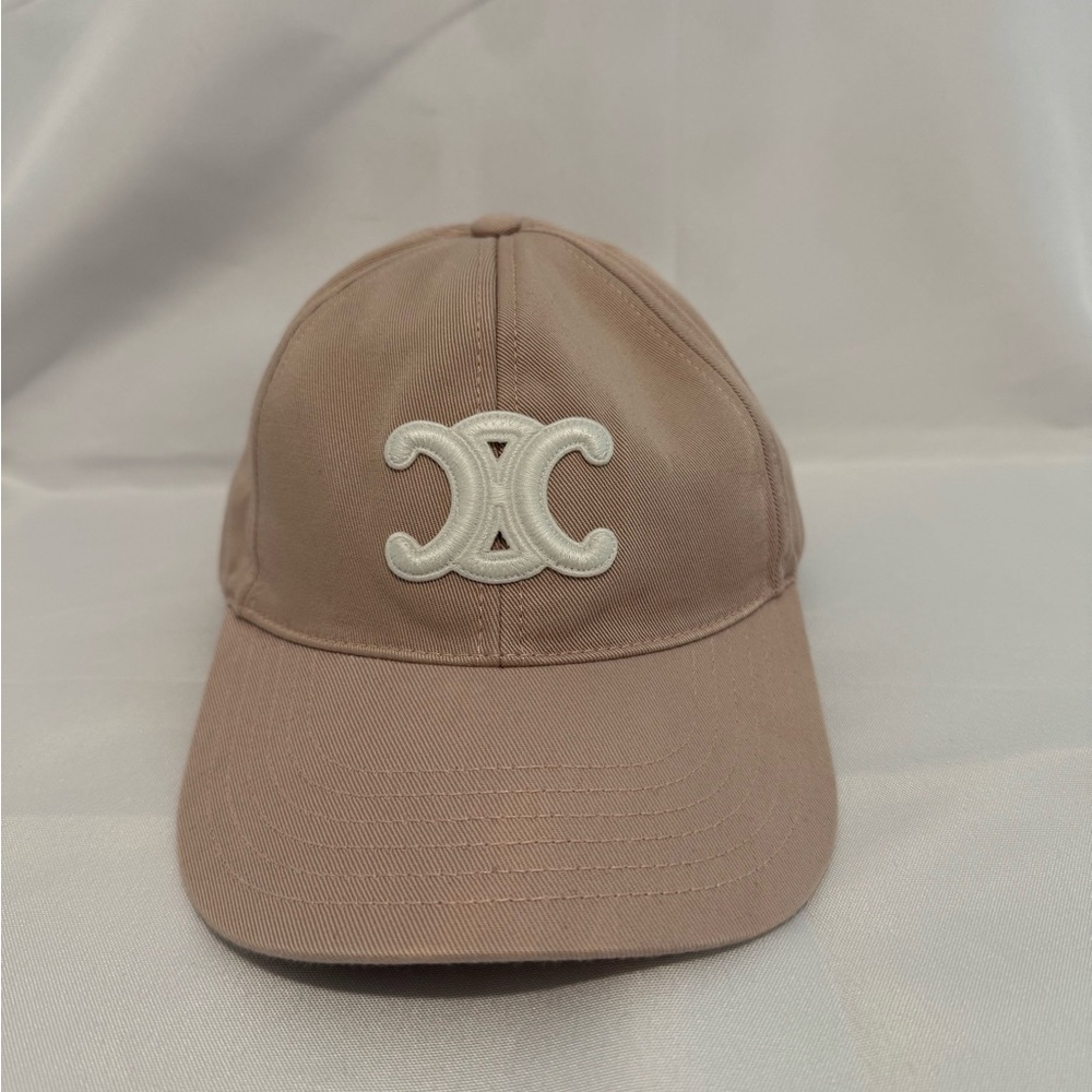 Celine Dusty Pink Embroidered Logo Baseball Cap